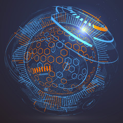 Futuristic globalization interface, a sense of science and technology abstract graphics.