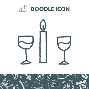 doodle candlelight dinner