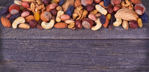 mix nuts on wood