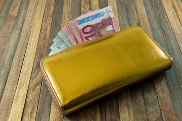 women's money purse with gold color