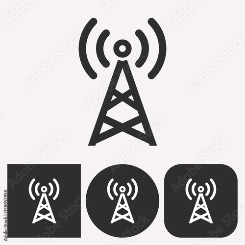 "Communication tower - vector icon." Stockfotos und lizenzfreie