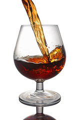 Splash in glass of cognac