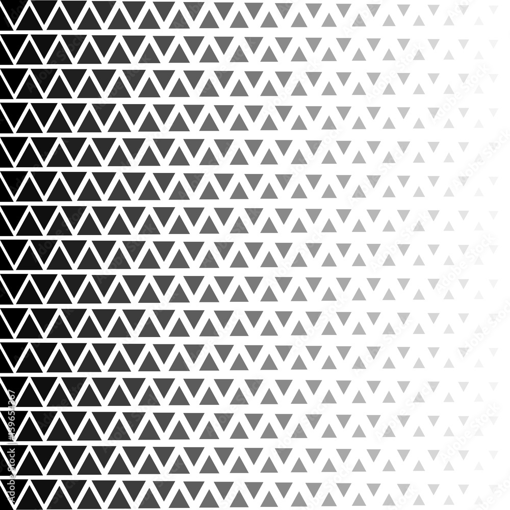 Poster abstract geometric black and white halftone zigzag pattern