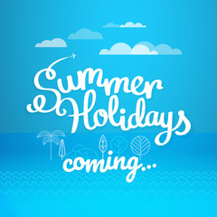 Summer travel vector illustration. Summer holidays coming concept