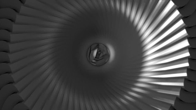 3D Metallic Abstract Tunnel