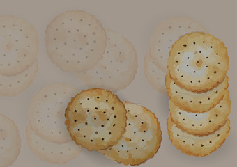crackers hand drawn watercolor painting isolated picture