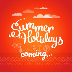 Summer travel vector illustration. Summer holidays coming concept