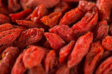 Dry goji berry macro photo.