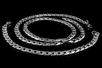 Set necklace and bracelet - Jewelry on a black background