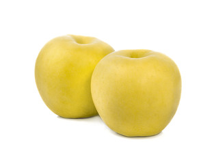 Yellow apple isolate on white background