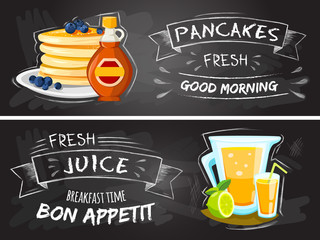 Premium quality restaurant breakfasts vintage style advertisement illustration