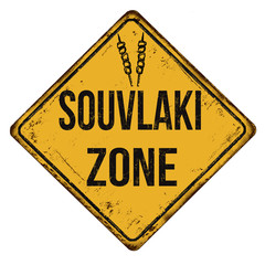 Souvlaki zone vintage rusty metal sign