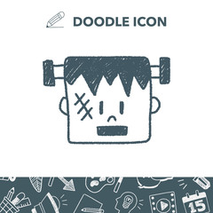 halloween monster doodle drawing