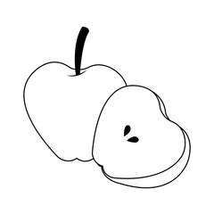 apple half  icon image vector illustration design 