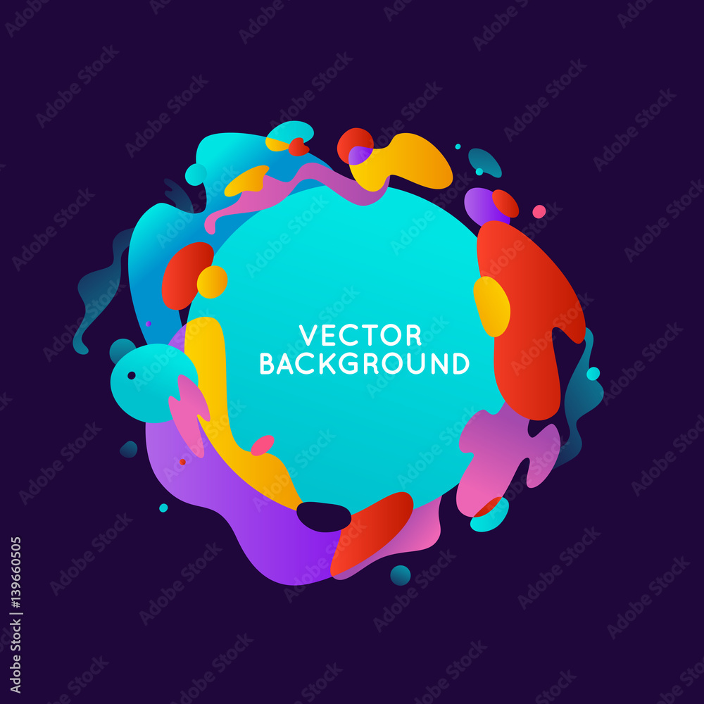 Aufkleber vector design template with abstract fluid shapes
