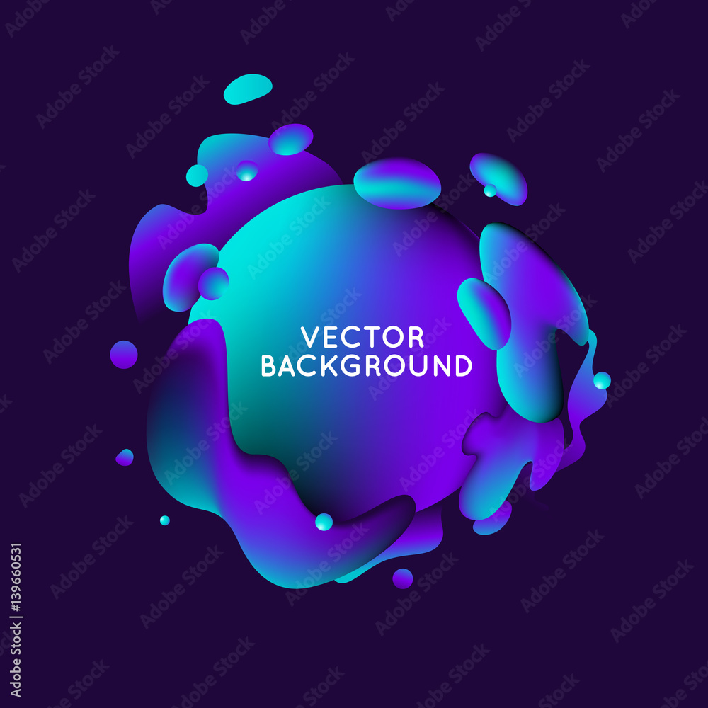 Poster Vector design template with abstract fluid shapes