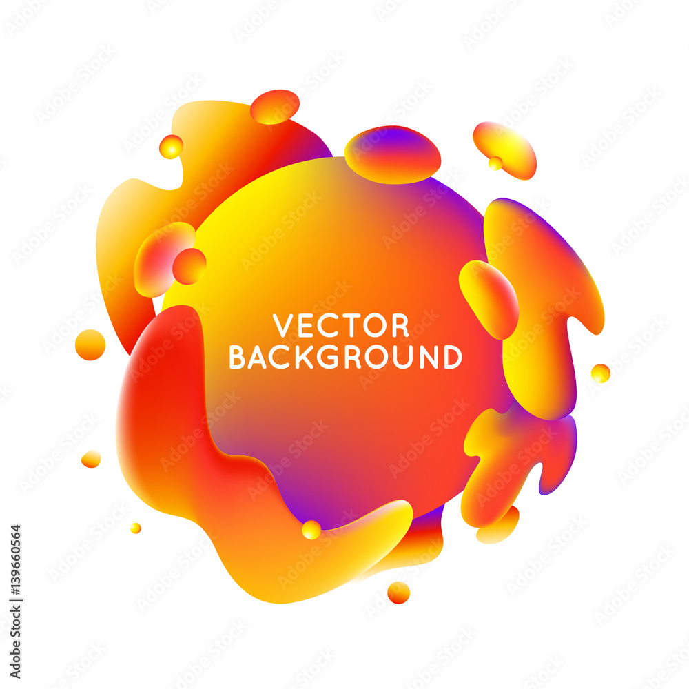 Poster Vector design template with abstract fluid shapes