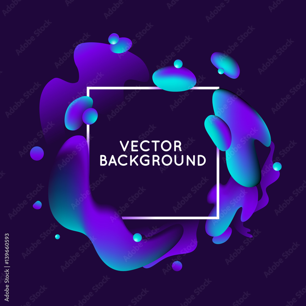 Poster Vector design template with abstract fluid shapes