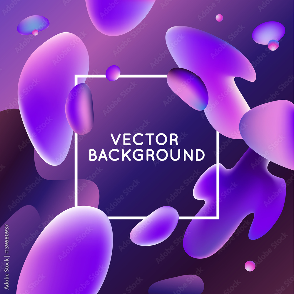 Poster Vector design template with abstract fluid shapes
