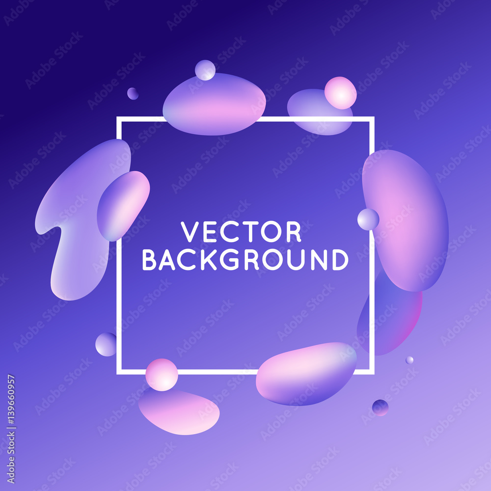 Poster Vector design template with abstract fluid shapes