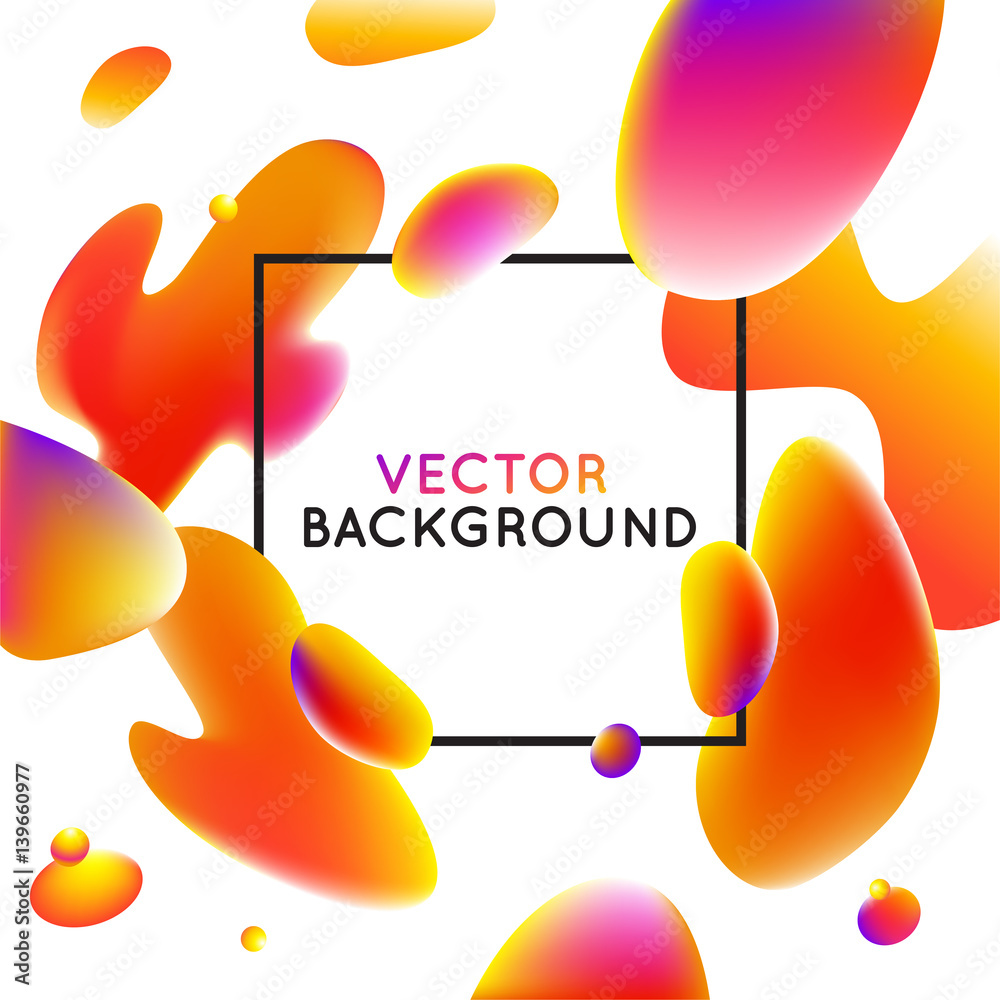 Poster Vector design template with abstract fluid shapes