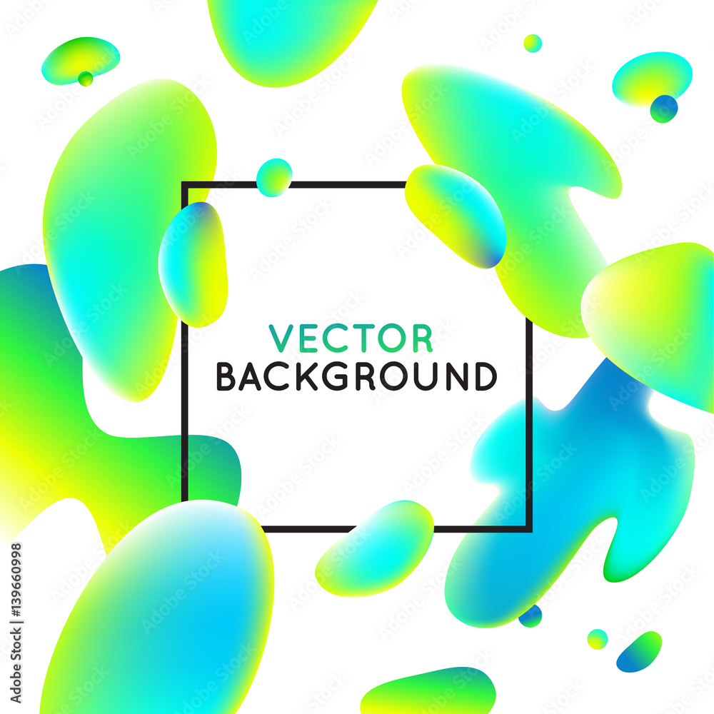Poster Vector design template with abstract fluid shapes