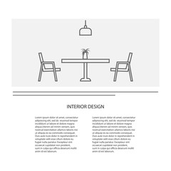 Linear interior design illustration