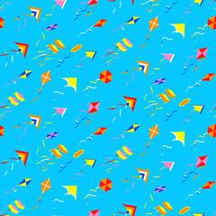 Naklejka na ściany i meble Seamles pattern with different kites