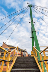 Cable bridge over Nene River in Northampton