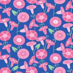 Seamless pattern with beautiful bindweeds