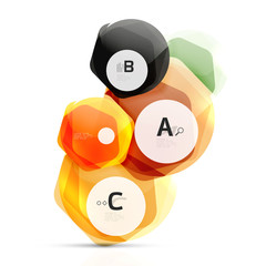 Aqua glossy glass elements