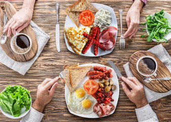 Traditional breakfast at home.