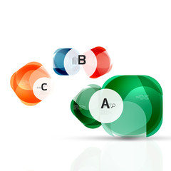 Futuristic flying squares, abstract background template