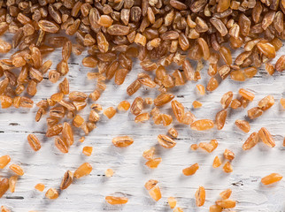 Kamut Khorasan wheat, close-up.