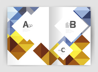 Vector square leaflet, business a4 print template