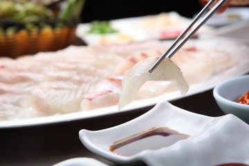 sliced raw Sea Bream