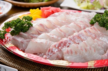 sliced raw Sea Bream