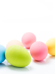 Easter eggs on white