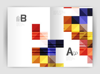 Fototapeta premium Vector square minimalistic abstract background, print template business brochure a4