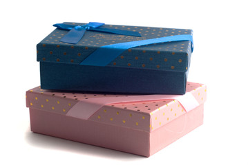 Gift boxes isolated on white background,