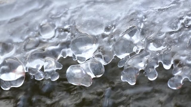 Surface of the frozen lake.
