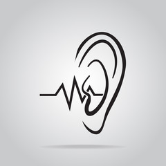Fototapeta premium ear icon, hearing and ear icon