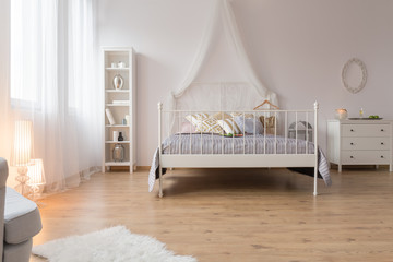 Spacious bedroom with double bed