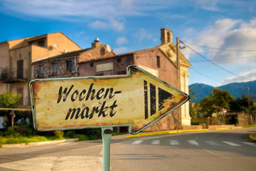 Schild 198 - Wochenmarkt