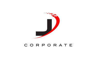 J Modern Letter Logo Design with Swoosh