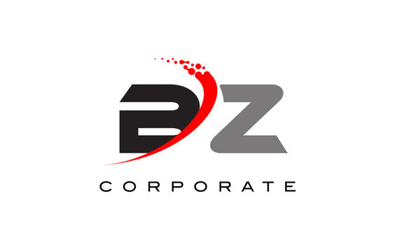 BZ Modern Letter Logo Design with Swoosh