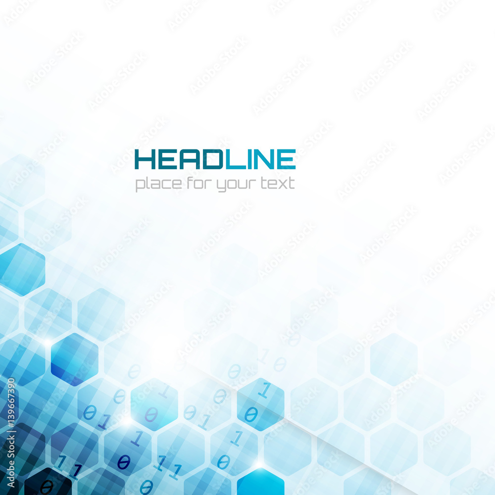 Poster hexagonal pattern on abstract vector background with place for your content.