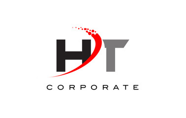HT Modern Letter Logo Design with Swoosh