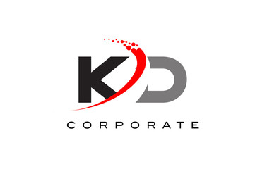 KD Modern Letter Logo Design with Swoosh