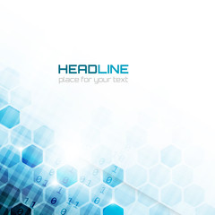 Obraz premium Hexagonal pattern on abstract vector background with place for your content.